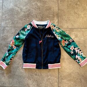 Geniun Kids OshKosh Floral Tropical Hawaii Bomber Jacket - Kids Size 5T